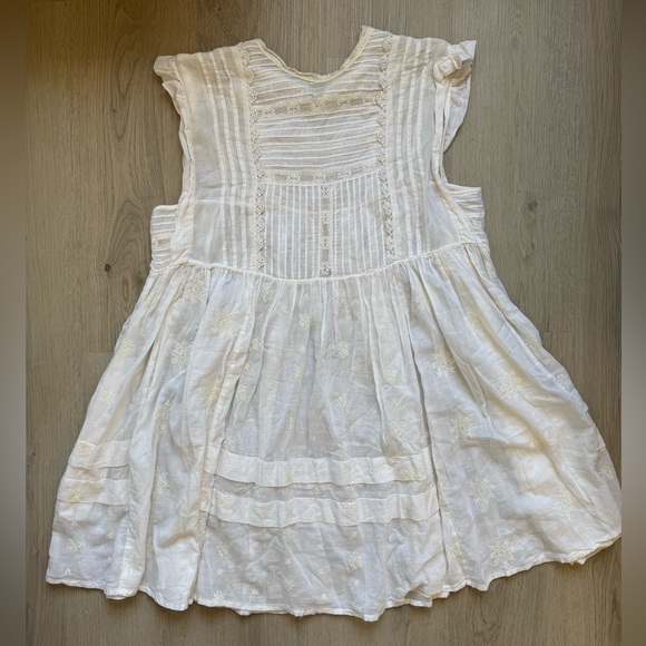 Free People Dresses & Skirts - Free People Nobody Like you White Ivory Embroidered Cotton Boho Dress Size Small